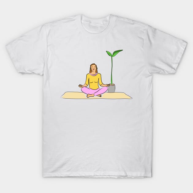 Yoga and Meditation. Relax, detachment, Zen. Interesting design, modern, interesting drawing. Hobby and interest. Concept and idea. T-Shirt by grafinya